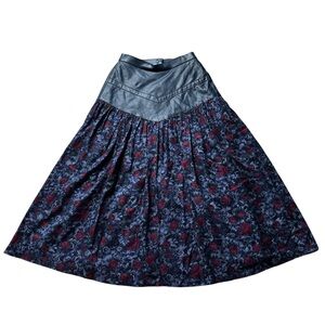 Vintage cotton and faux leather skirt, small (7)